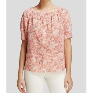 Tory Burch Coral Floral Blouse